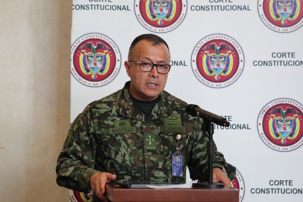 El coronel José Luis Bastidas en una diligencia ante la Corte Constitucional de Colombia